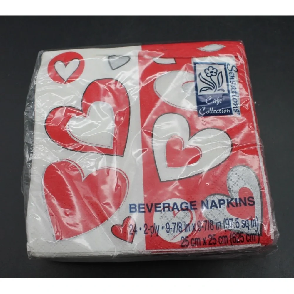 Valentine Paper Napkins Lot 12 Packs Hearts Party Beverage Craft Decoupage 2-Ply